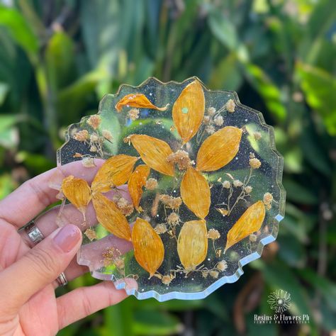 Sunflower Resin Coaster, Sunflower Coaster, Dried Sunflowers, Resin Coaster, Sunflower, Coasters