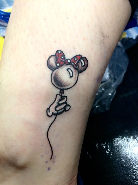 Teenie Minnie balloon from the other day! Minnie Mouse Balloon Tattoo, Minnie Mouse Balloons, Balloon Tattoo, Mini Mouse, Disney Tattoos, Couple Tattoos, Infinity Tattoo, Paw Print Tattoo, Balloons