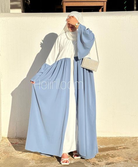 White Burkha, Hajib Fashion, Muslim Long Dress, Islamic Modest Fashion, Muslimah Fashion Casual, Abaya Outfit, Modest Dresses For Women, Moslem Fashion, Blouse Casual Fashion