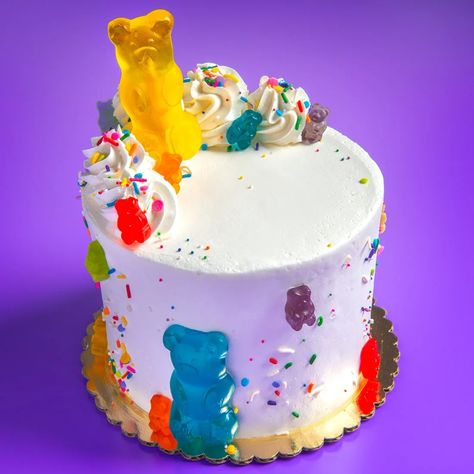 Gummy Bear Cake | The Sugar Bakery Gummy Bear Cake Birthdays, Gummy Bear Cake, Patron Cake, Gummy Bear Cakes, Bear Themed Party, Birdie Birthday, Cake Bear, Confetti Cake, Vanilla Buttercream Frosting