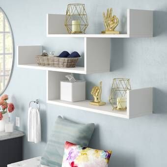 Foundry Select Spenser 3-Tier Floating Wall Shelf & Reviews | Wayfair Wall Shelf Ideas, Wall Shelves Bedroom, Modern Wall Shelf, Corner Wall Shelves, Regal Design, Wall Shelves Design, Cube Shelves, Floating Wall Shelves, Shelves In Bedroom