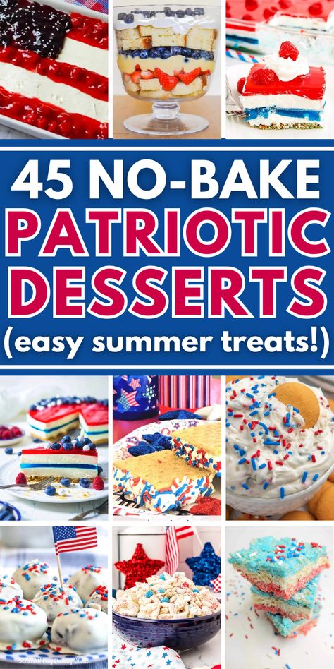 summer potluck dishes desserts Fourth Of July Triffle Desserts, Fun Desserts For 4th Of July, Dessert Ideas For 4th Of July, Forty Of July Food, 4th Of July Baking Recipes, Best July 4th Desserts, Cheap Easy 4th Of July Food, 4th Pf July Desserts, July 4th Desert Ideas