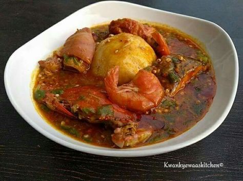 Banku with Okro Soup Ghana Banku And Okro Soup, Ghanaian Dishes, Okro Soup, Africa Food, Ethnic Recipes, Quick Saves