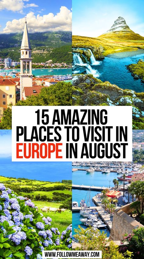 15 Amazing Places to Visit in Europe in August Europe Best Places To Visit, Summer Vacation Places, Summer Destinations Europe, Europe Summer Travel, Places To Visit In Europe, Best Places In Europe, Europe Travel Photos, Amazing Places To Visit, European Travel Tips