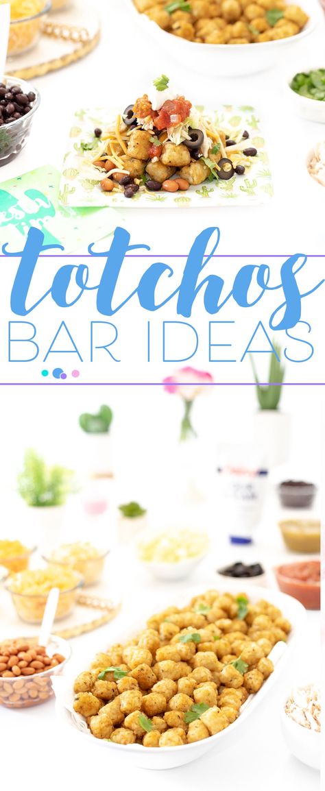 Totcho Bar, Food Bar Ideas, Daisy Sour Cream, Potato Puffs, Monday Funday, Food Bar, Starters Recipes, Salad Bar, Game Day Food