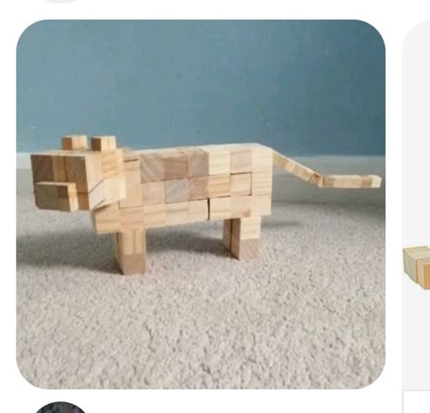 Wood Block Minecraft, Wooden Cubes Craft, Minecraft Wooden Block Crafts, Wood Cube Crafts, Cardboard Diy Crafts, Minecraft Cats, Minecraft Ocelot, Cat Minecraft, Diy Minecraft Decorations