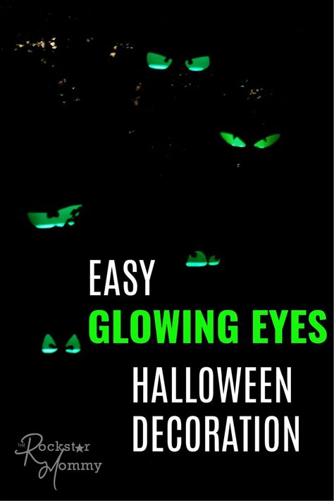 DIY glowing eyes in dark bushes Diy Halloween Eyes, Glow Halloween, Scary Halloween Decorations Diy, Halloween Lights Decorations, Scary Eyes, Lights Decorations, Diy Glow, Easy Diy Halloween Decorations, What Is Halloween