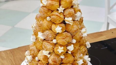 Elegant French pastries from The Great Canadian Baking Show | CBC Life Canadian Baking Show Recipes, Croquembouche Recipe, Canadian Baking, Gelato Cake, Breakfast Donuts, French Patisserie, British Baking, Great British Bake Off, French Pastries