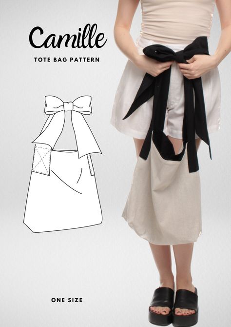 Sewing Projects Vintage, Patterns For Sewing Clothes, Easy Diy Bags And Totes, Sewing Patterns Tote Bag, Tote Sewing Pattern Free, Sewing Bags Ideas, Heart Bag Sewing Pattern, Bow Bag Sewing Pattern, Sewing By Hand Projects