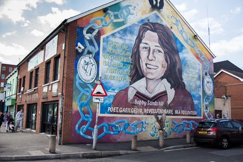 Belfast Peace Wall and its murals - how to see it for yourself Belfast Peace Wall, Belfast Murals, Bobby Sands, Northern Ireland Troubles, Belfast Ireland, Art Alevel, The Troubles, Belfast Northern Ireland, The Haunting