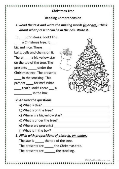 Christmas English Worksheets, Reading Passages 1st Grade, 1st Grade Christmas, First Grade Christmas, Worksheets For Middle School, Christmas Worksheet, Worksheets 1st Grade, English Christmas, Christmas Reading