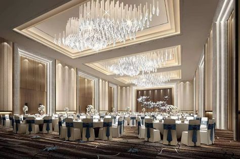 Interior Design New Classic, Ballroom Design, Event Venue Design, Wedding Banquet Hall, Luxury Lighting Design, Interior Design Layout, Function Hall, Hotel Ballroom, Conference Hall