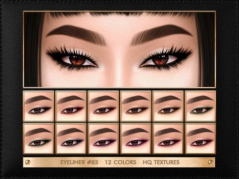 Sims 4 Cc Women Eyeliner, Ts4 Eyeliner, The Sims 4 Cc Lashes, Sims 4 Cc Makeup Eyeliner, Sims 4 Cc Makeup Eyeshadow, Sims Makeup, Mods Sims 4, Sims 4 Cc Eyes, Die Sims 4