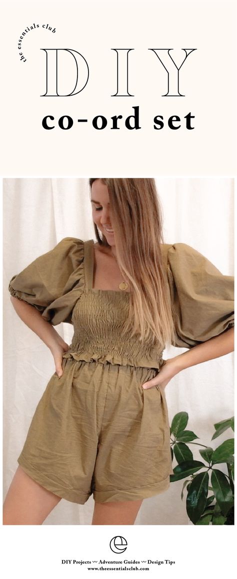 Diy Tube Top, Linen Sewing Patterns, The Essentials Club, Diy Jumpsuit, Jumpsuit Diy, Handmade Closet, Puffy Sleeves Top, Cute Wardrobe, Diy Clothes Tops