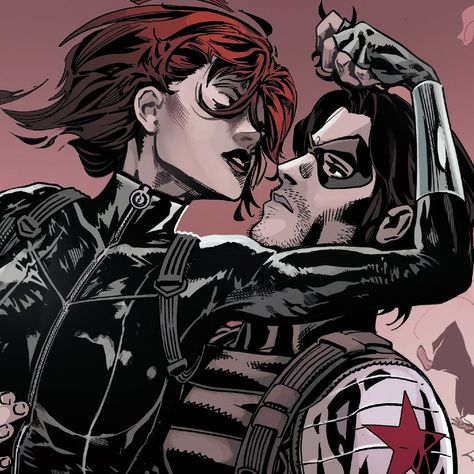 Black Widow And Winter Soldier Comics, Winter Widow Comic, Black Widow And The Winter Soldier, Bucky And Natasha Comics, Bucky Barnes Comic Icons, Black Widow Pfp, Black Widow And Winter Soldier, Natasha Romanoff Pfp, Winter Soldier Comic