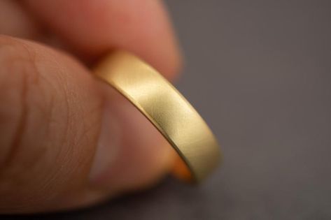 5mm Wedding Band Men, Flat Gold Wedding Band, Mens Wedding Bands Gold, 5mm Wedding Band, Thick Gold Band, Minimalist Wedding Rings, Stacked Rings, Mens Gold Wedding Band, Sustainable Wedding