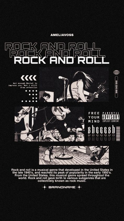 rock and roll v2 Thumbnail Ideas, Design Layouts, Graphic Design Layouts, Rock N, Enough Is Enough, Rock Music, Design Inspo, Aesthetic Art, Rock N Roll