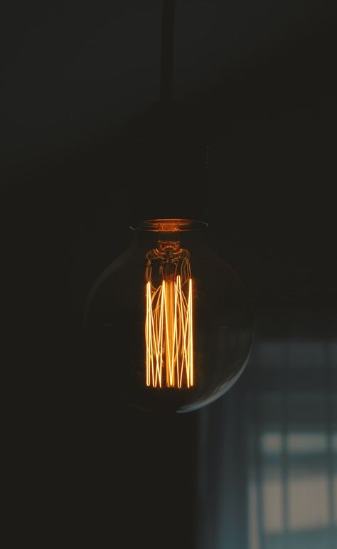 Download this photo by Felix Steininger on Unsplash Light Bulb Photography, Bulb Aesthetic, Square Kitchen Sink, Bulb Photography, Theme Pics, Square Kitchen, Photography Night, Blue Wallpaper Iphone, Dark Theme