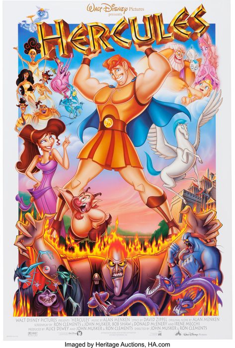 Hercules Movie, Hercules Disney, Old Disney Movies, Disney Poster, Animated Movie Posters, Disney Movie Posters, Animation Disney, Disney Merch, Disney Hercules