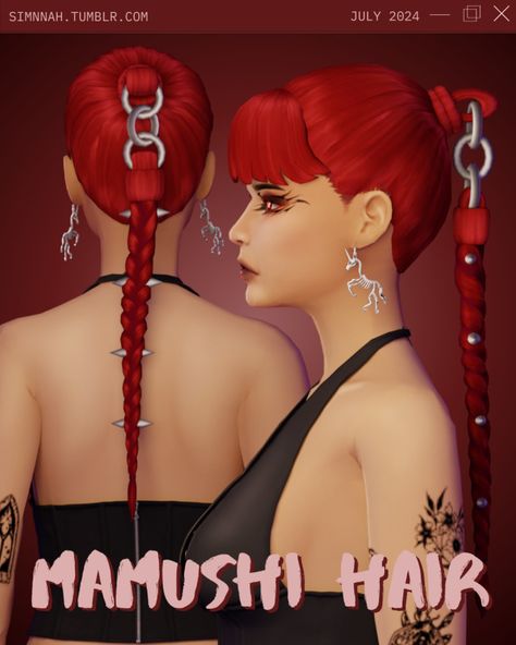 🐍 Mamushi Hair 🐍 [🎵] Ts4 Mexican Cc, Sims 4 Big Hair Cc, Sims 4 Cas Organizer, Sims 4 Cc Maxis Match Alternative Hair, Ts4 Cc Alt Hair, Sims 4 Goth Cc Hairstyles, Sims 4 Hair With Bangs Cc, Goth Hair Dye, Sims 4 Cc Mm Clothes