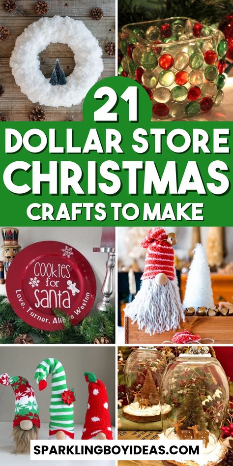 Get into the holiday spirit with these easy DIY dollar store Christmas crafts! Explore budget-friendly DIY holiday craft projects, from DIY Christmas ornaments to thrifty Christmas wreath ideas. Discover how to create beautiful cheap holiday decorations and handmade Christmas gifts on a budget. Learn the art of crafting with dollar store supplies, upcycling, and recycling to make creative DIY Christmas decorations. Don't miss out on these fantastic Christmas craft ideas. Mason Jar Christmas Crafts, Dollar Store Christmas Decorations, Kerajinan Diy, Christmas Crafts Diy Projects, Dollar Store Christmas Crafts, Dollar Tree Christmas Decor, Christmas Crafts To Sell, Christmas Craft Ideas, Christmas Crafts For Adults