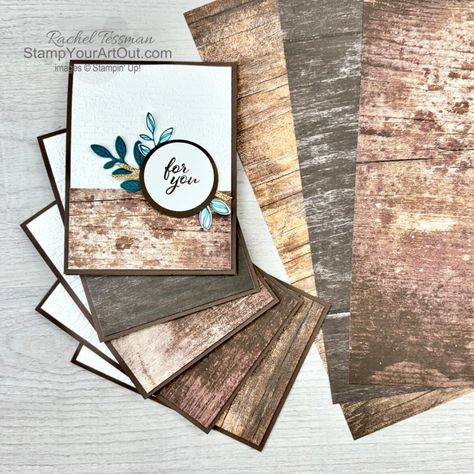 Country Woods & Layering Leaves Thank You Cards - Stamp Your Art Out! Country Woods Dsp Stampin Up Cards, Designer Paper Cards, Sons Graduation, Changing Leaves, Photo Boards, Designer Paper, Beautiful Handmade Cards, Su Cards, Stamping Up Cards