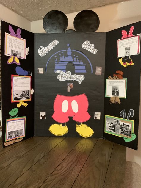 Walt Disney Poster Board Project, Walt Disney Wax Museum Project, Wax Museum School Project Ideas, Wax Museum Poster Board Ideas, Posterboard Projects For School, History Fair Boards, Wax Museum School Project, Wax Museum Ideas, Wax Museum Project