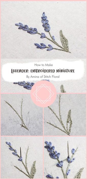 Embroidery Free Pattern, Lavender Embroidery, Creative Embroidery, Pattern Ideas, Embroidery And Stitching, Step By Step Instructions, Hand Stitched, Hand Stitching, Embroidery Patterns