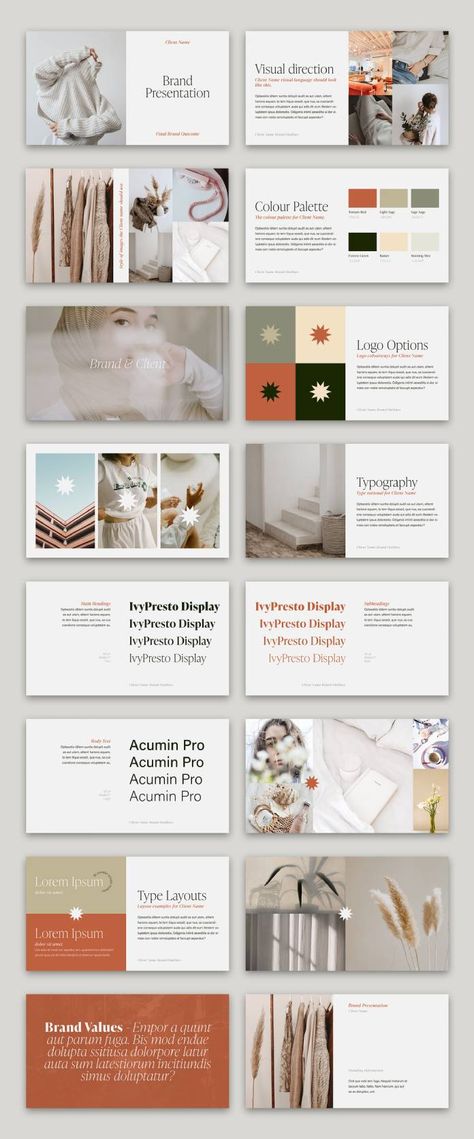 Brand Guidelines Template Free, Brand Guidelines Presentation, Brand Guidelines Design, Typography Color, Style Guide Template, Pinterest Branding, Ppt Template Design, Brand Identity Guidelines, Guideline Template