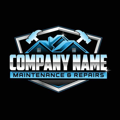 Property Maintenance Logo Design on Black Background Maintenance Logo Design, Maintenance Logo, Property Maintenance, Heart Tree, Logo Banners, Cityscape Photos, Nature Backgrounds, Heart With Arrow, Background Banner