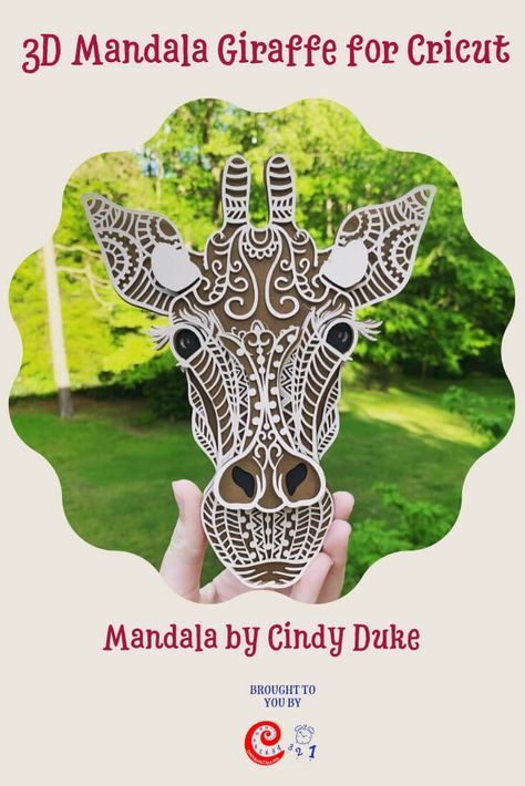 Giraffe Cricut Projects, Cricut Safari Projects, Mandala Cricut Design Free, Cricut 3d Projects, Layered Cricut Projects, Giraffe Mandala, Cricut Mandala, Giraffe Svg, Cricut Patterns