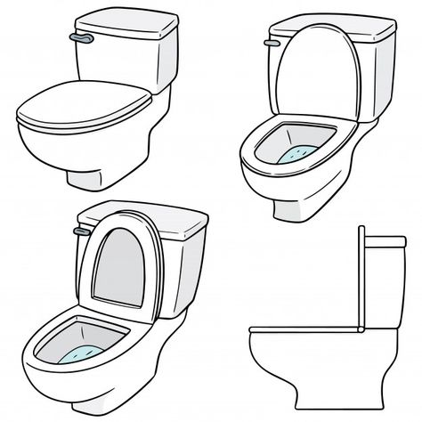 Vector set of flush toilet Premium Vector Toilet Sketch, Toilet Illustration, Learning Architecture, Engineer Cartoon, Toilet Cartoon, Toilet Drawing, Cartoon Toilet, Truffle Hunting, Star Doodle