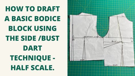 Hello, friends! This is a video tutorial on how to draft the basic bodice pattern using the side or bust dart technique. There are various ways to draft the basic bodice pattern. The side or bust dart sloper is just one of them. Side Dart Pattern, Dart Pattern, Basic Bodice Pattern, Basic Bodice, Bust Dart, Bodice Pattern, Youtube Video, Dart, Video Tutorial