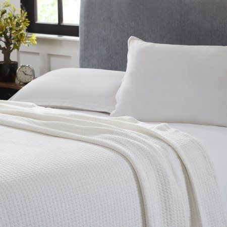 100% Cotton Waffle Weave Thermal Blanket - White Waffle Knit Bedding, Waffle Weave Blanket, Weave Blanket, Thermal Blanket, Twin Blanket, White Blanket, Knit Blanket, Hotel Collection, Waffle Weave