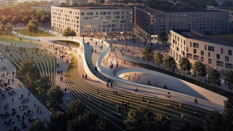 Two stations inspired by glacial landscapes will be designed by Zaha Hadid Architects and Norwegian studio A-Lab for a new metro line in Oslo. Architects Band, Architecture Futuristic, Zaha Hadid Interior, Scda Architects, Tamizo Architects, Park Plan, Futurist Architecture, Zaha Hadid Architecture, Zaha Hadid Design