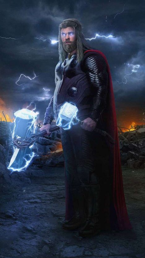 Fat Thor with Stormbreaker and Hammer iPhone Wallpaper - iPhone Wallpapers Wallpaper Comic, Thor Wallpaper, Film Marvel, Marvel Fanart, Chris Hemsworth Thor, Marvel Superhero Posters, Avengers Wallpaper, Marvel Thor, Marvel Comics Art