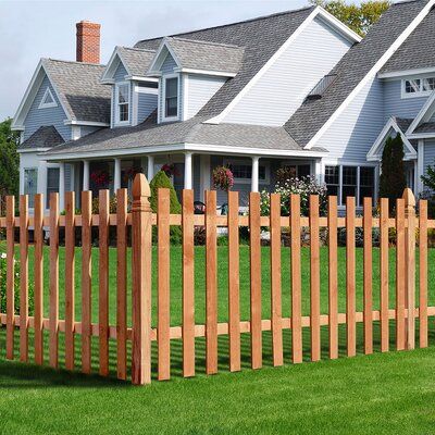 Gothic Fence, Wood Picket Fence, Cedar Fence Pickets, Privacy Fence Panels, Picket Fence Panels, Fence Picket, Wood Privacy Fence, French Gothic, Fence Pickets