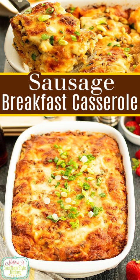 Sausage Breakfast Casserole Overnight Sausage Breakfast Casserole, Easy Breakfast Casserole Sausage, Sausage Egg Breakfast Casserole, Sausage Breakfast Casserole, Easy Breakfast Casserole Recipes, Make Ahead Breakfast Casserole, Breakfast Egg Casserole, Breakfast Casserole Easy, Baked Casserole