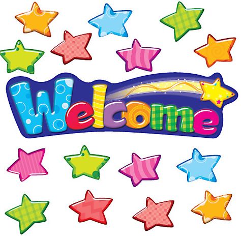 T-8710 Welcome Stars Mini Bulletin Board Set Star Bulletin Boards, Welcome Banners, Stars Classroom, Star Of The Week, Job Chart, Welcome Students, Bulletin Board Sets, Reward Stickers, Welcome Banner