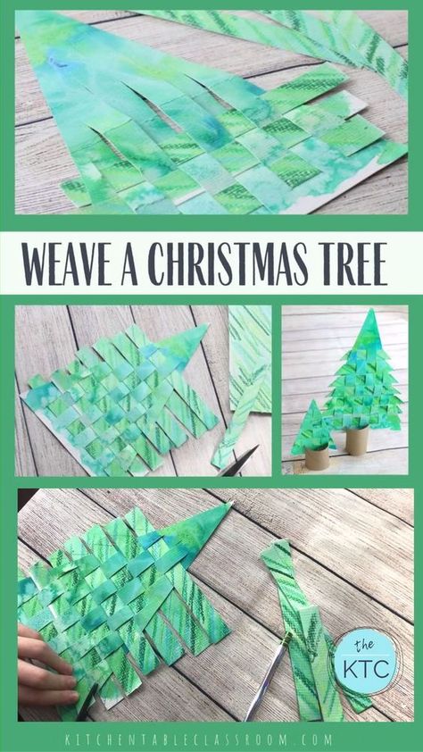 Christmas Art Projects, Christmas Paper Crafts, Paper Christmas Tree, Christmas Tree Crafts, Christmas School, Winter Crafts For Kids, Paper Tree, Navidad Diy, Christmas Classroom