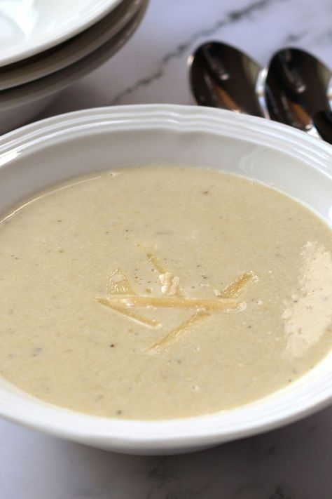 Artichoke Parmesan Soup Artichoke Soup, Parmesan Soup, Soup For The Soul, Winter Comfort Food, Gluten Free Cheese, Artichoke Hearts, Cozy Night, Parmesan Cheese, Artichoke