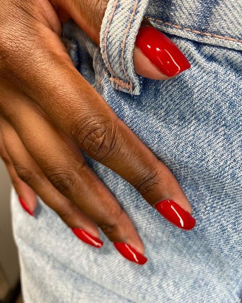 Natural Nail Manicurist’s Instagram photo: “Denim & Red🍒 No.19 @biosculpturegelgb Brush A @nails_luxeofficial Prep @officialnavyprofessional” Nail Guide, The Gel Bottle, Cornrows Braids For Black Women, Red Gel Nails, Nail Products, Nails Red, Soft Nails, Braids For Black Women, Cornrows Braids