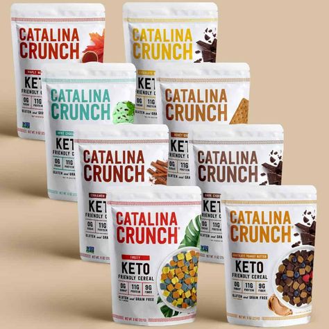 Catalina Crunch, Low Carb Cereal, Cereal Flavors, Keto Cereal, Protein Cereal, Gluten Free Cereal, Chocolate Cereal, Mixed Berry Smoothie, Healthy Cereal