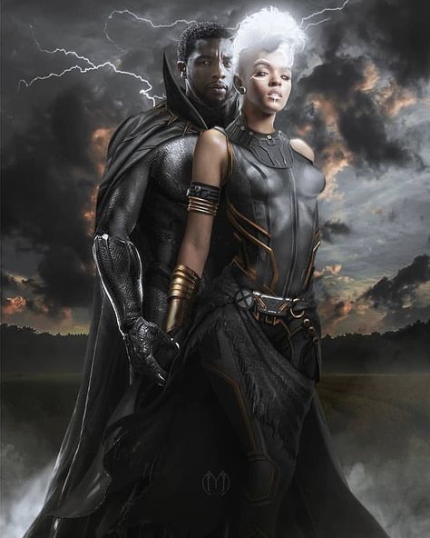 BLACK COUPLES ART on Instagram: “By @ultraraw26 🔥🔥🔥😍😍😍 Follow @blackcouplesreal @blackcouplesart @africadopeart 📷 . . . . #illustration #colombia #world #art #arte #artist…” Marvel Black Panther Wallpaper, Storm And Black Panther, Black Panther Wallpaper, Black Panther Storm, Black Panther Images, Panther Wallpaper, Storm Marvel, Black Superheroes, Storm Art