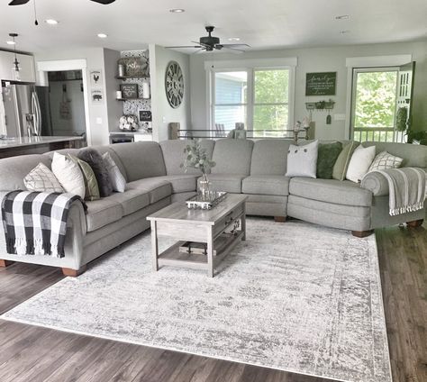 Modern Farmhouse Living, Modern Farmhouse Bedroom, Open Concept Living Room, Modern Farmhouse Living Room, Bedroom Area Rug, Spring Home Decor, Gray Light, Cheap Decor, Farmhouse Living