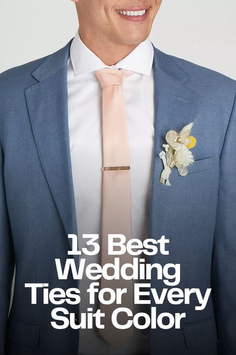 The best wedding ties for every suit Blue Tie With Black Suit, Tie With Black Suit, Burgundy Suits, Groomsmen Fashion, Groomsmen Style, Grooms And Groomsmen, Dark Blue Suit, Black Suit Men, Navy Blue Tie