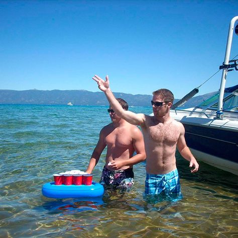 13 Awesome Lake Toys to Add This Summer | Family Handyman Pool Beer Pong, Lake Birthday Party, Lake Games, Lake Birthday, Lake Toys, Inflatable Island, Lake Floats, Vacation Games, Lake Theme