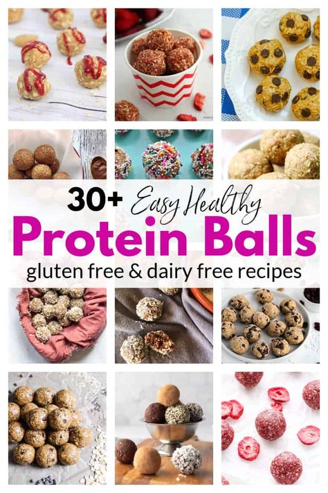 These easy healthy protein balls and energy bite recipes make the perfect snack. They are all easy to make with simple healthy ingredients. Making homemade snacks is a great way to make sure that you and your family are getting a simple healthy snack without any added unecessary ingredients that are often found in pre-packaged goods. Satisfy your sweet tooth with an added boost of protein with any of these protein ball recipes #easyhealthyproteinballs #proteinaballs #blissnballs #energybites Protein Balls With Whey Protein, Protein Powder Bites Energy Balls, Healthy Snacks Protein Balls, Protein Balls Bariatric, Protein Balls Recipes No Bake, Healthy Gluten Free Protein Balls, High Protein Snack Balls, Freezer Protein Balls, Protein Balls With Sunbutter