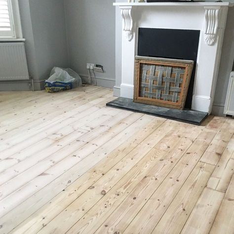 Restored Pine Floorboards, Victorian Pine Floorboards, Wooden Floorboards Living Room, Victorian Terrace Living Room, Pine Floorboards, Wood Floor Restoration, Wood Floor Stain Colors, Wood Dye, Wood Floor Finishes