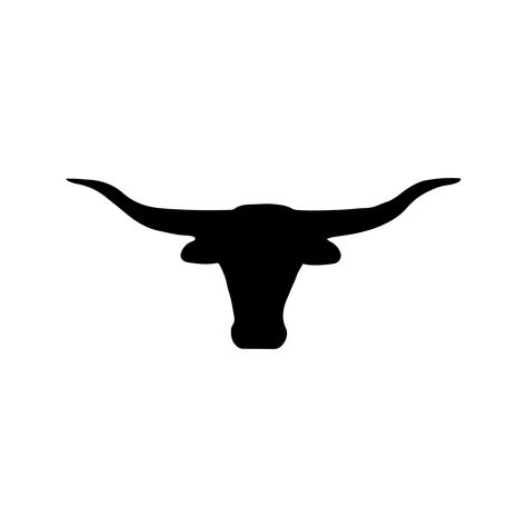 Longhorn Tattoo Outline, Longhorn Skull Drawing Easy, Western Doodles Easy, Longhorn Stencil, Longhorn Drawing, Texas Longhorn Tattoo, Cute Parking Spot Painting Ideas, Texas Illustration, Longhorn Tattoo